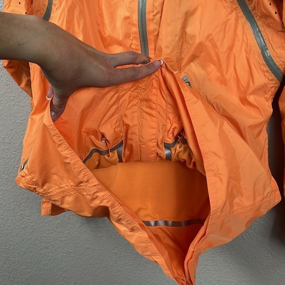 Lululemon Make It Rain Orange Jacket Rain Coat Running Windbreaker Hood Sz 6 - Picture 7 of 16